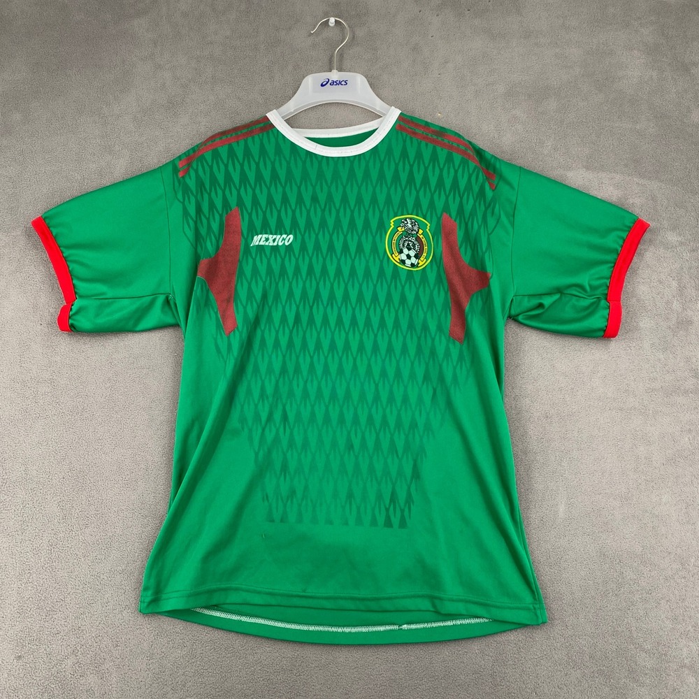 Vintage Mexico National Team Soccer Jersey Green Y2K Aztec Pattern Mens XL